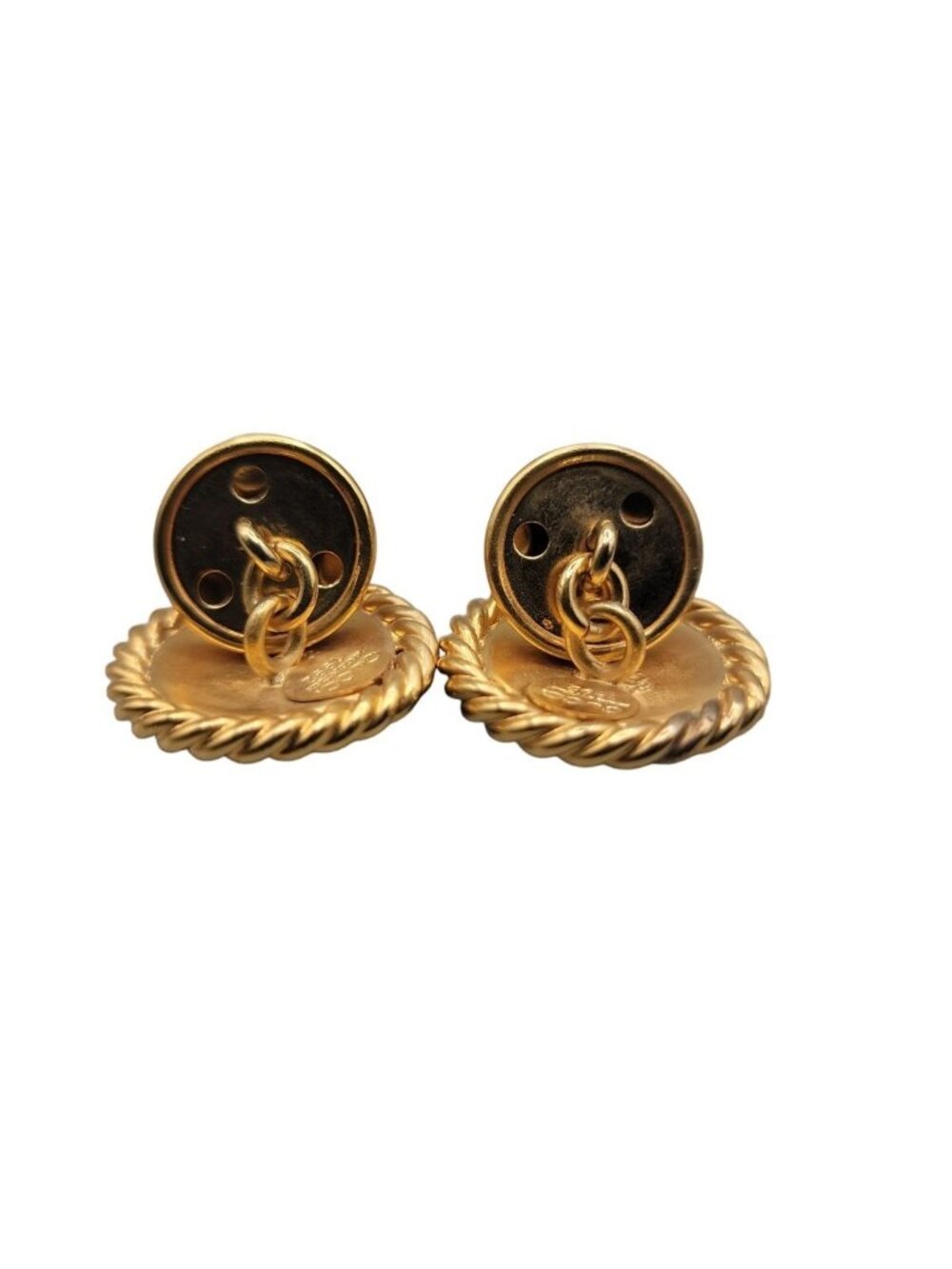 Vintage Gucci 1992 Red Enamel GG Logo Blazer Buttons Gold Plated Set of 2 Italy - Picture 13 of 15